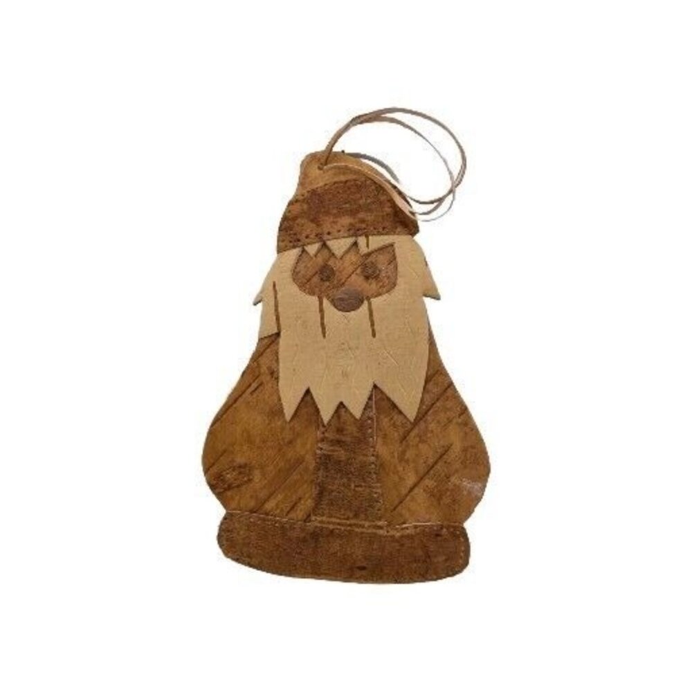 Vrg. Ornament Santa Made In Russia Cardboard/Wood Other? Primitive Rustic 5"